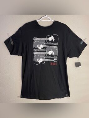 Men’s Caliville Acoustic Guitars Black T-Shirt Tee Size Large Cotton Graphic Tee